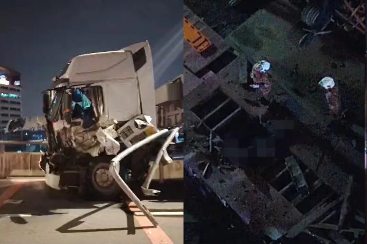 吉隆坡SPE大道发生连环事故 桥下工地工友受伤 桥上车祸致两人死亡